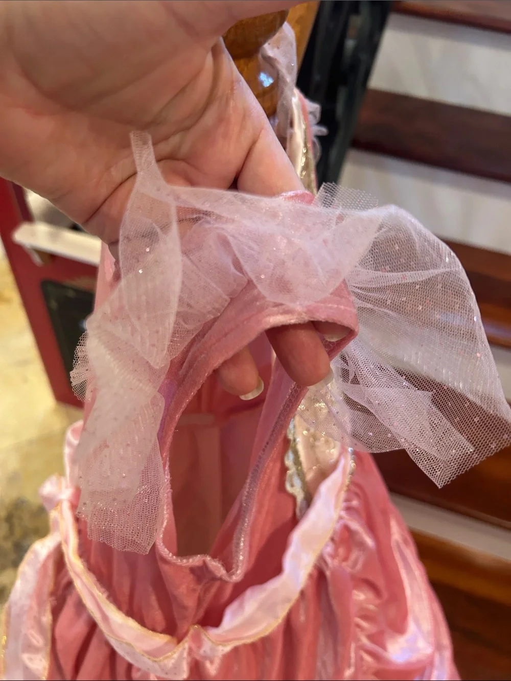 Girls Sleeping Beauty Pink Princess Ruched Tulle Dress size 7/8